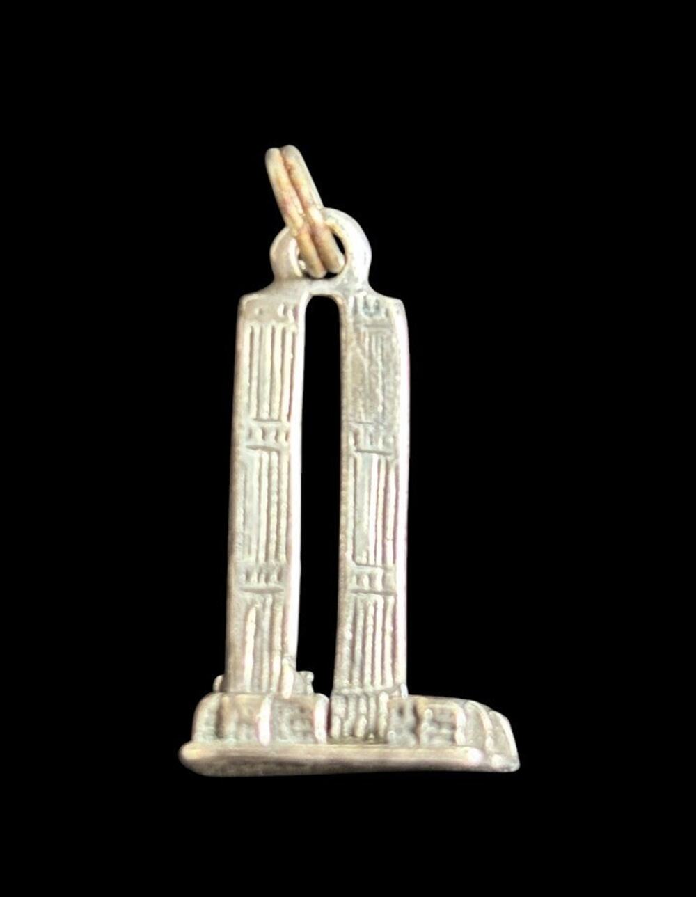 Vtg NYC 9/11 Twin Towers WTC Sterling Silver Charm 925 3D Travel Memorial